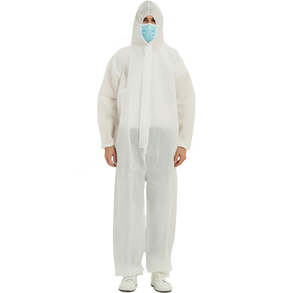  防護(hù)服 連帽不連腳 SMS 雙重門(mén)襟 白